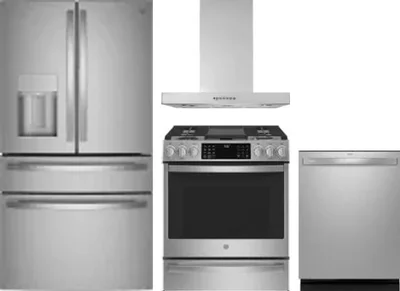 4 Piece Package Includes Refrigerator, Range, Hood And Dishwasher